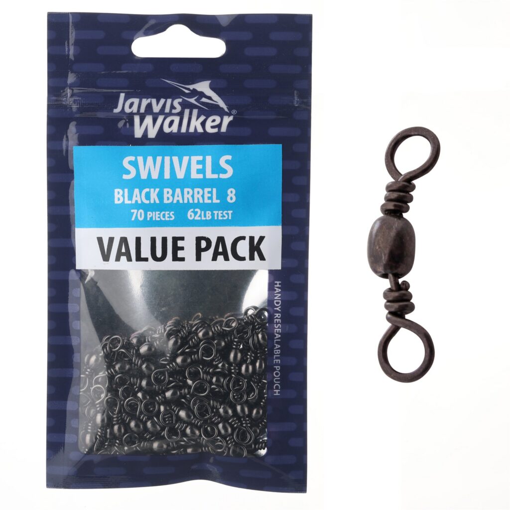 JW Black Barrel Swivels