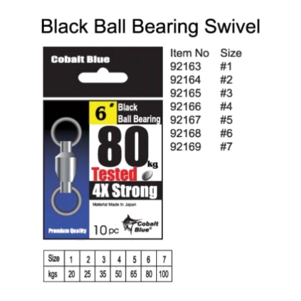 Cobalt Blue Black Ball Beaing Swivel