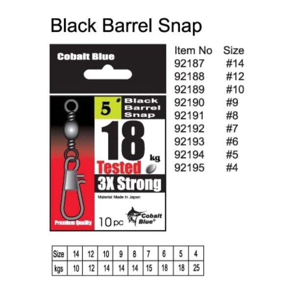 Cobalt Blue Black Barrel Snap