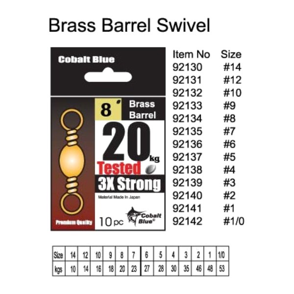 Cobalt Blue Brass Barrel Swivel