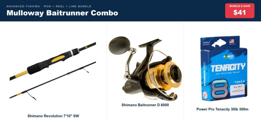 Mulloway Baitrunner Combo | Revolution 7'10" SW Rod, Baitrunner D 6000 Reel & Power Pro 30lb