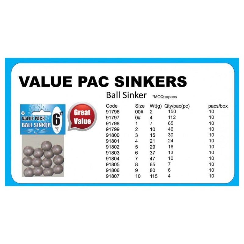 Value Pack Ball Sinkers